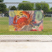 Crab Nautical Beach Seafood Art Banner (Insitu)
