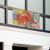 Crab Nautical Beach Seafood Art Banner (Äußeres Gebäude)