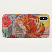 Crab Nautical Beach Seafood Art Case-Mate iPhone Hülle (Rückseite (Horizontal))