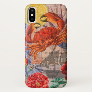 Crab Nautical Beach Seafood Art Case-Mate iPhone Hülle