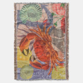 Crab Nautical Beach Seafood Art Decke (Vorderseite Vertikal)