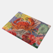 Crab Nautical Beach Seafood Art Fußmatte (Schrägansicht)