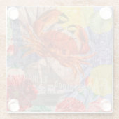 Crab Nautical Beach Seafood Art Glasuntersetzer (Rückseite)