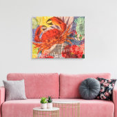 Crab Nautical Beach Seafood Art Leinwanddruck (Insitu (Wohnzimmer))