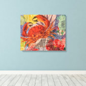 Crab Nautical Beach Seafood Art Leinwanddruck (Insitu (Holzboden))
