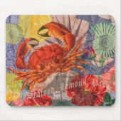 Crab Nautical Beach Seafood Art Mousepad (Vorne)