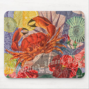 Crab Nautical Beach Seafood Art Mousepad