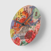 Crab Nautical Beach Seafood Art Runde Wanduhr (Winkel)