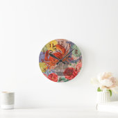 Crab Nautical Beach Seafood Art Runde Wanduhr (Zuhause)