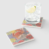 Crab Nautical Beach Seafood Art Steinuntersetzer (Seitenansicht)