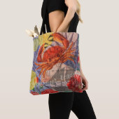 Crab Nautical Beach Seafood Art Tasche (Von Nahem)