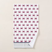 Crab Nautical Burgundy Maroon Red and Grau Bath To Badhandtuch Set (Handtuch)