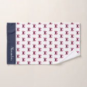 Crab Nautical Burgundy Maroon Red Gray Navy Blue Badhandtuch Set (Handtuch)