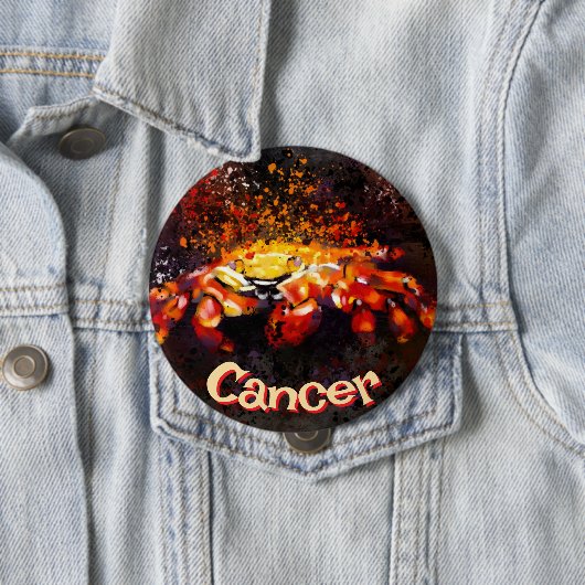 Crab Nautical Coastal Beach Cancer Personalisiert Button (Beispiel)