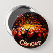Crab Nautical Coastal Beach Cancer Personalisiert Button (Vorne & Hinten)