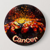Crab Nautical Coastal Beach Cancer Personalisiert Button (Vorderseite)