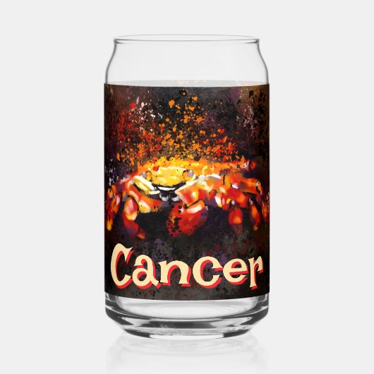 Crab Nautical Coastal Beach Cancer Personalisiert Dosenglas (Vorderseite)