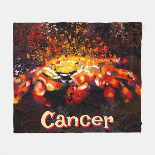 Crab Nautical Coastal Beach Cancer Personalisiert Fleecedecke (Vorderseite (Horizontal))