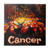 Crab Nautical Coastal Beach Cancer Personalisiert Fliese (Vorderseite)