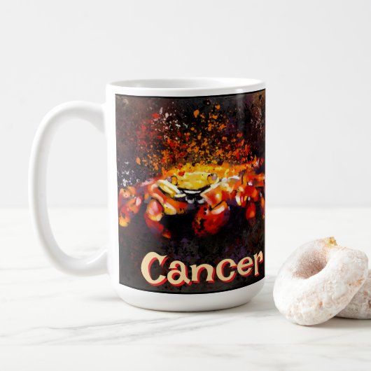 Crab Nautical Coastal Beach Cancer Personalisiert Kaffeetasse (Mit Donut)