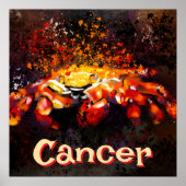 Crab Nautical Coastal Beach Cancer Personalisiert Poster (Vorne)