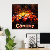 Crab Nautical Coastal Beach Cancer Personalisiert Poster (Heimbüro)