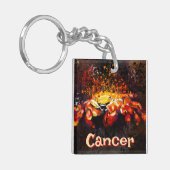 Crab Nautical Coastal Beach Cancer Personalisiert Schlüsselanhänger (Vorderseite links)