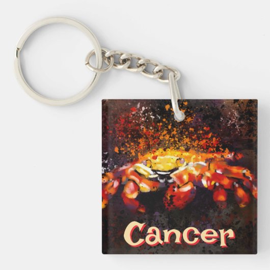 Crab Nautical Coastal Beach Cancer Personalisiert Schlüsselanhänger (Vorderseite)