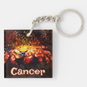 Crab Nautical Coastal Beach Cancer Personalisiert Schlüsselanhänger (Rückseite)