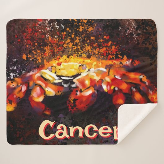 Crab Nautical Coastal Beach Cancer Personalisiert Sherpadecke (Vorderseite (Horizontal))