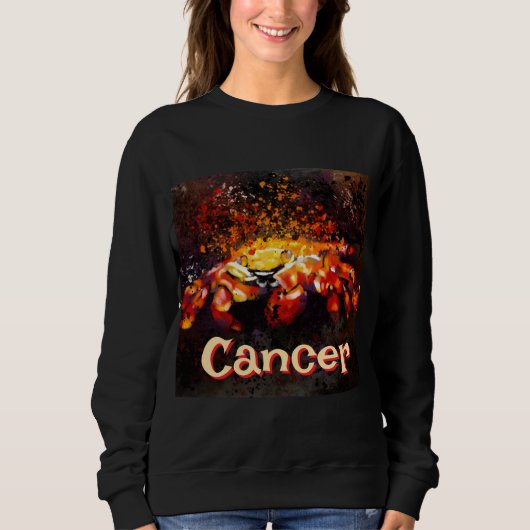 Crab Nautical Coastal Beach Cancer Personalisiert Sweatshirt (Vorderseite)