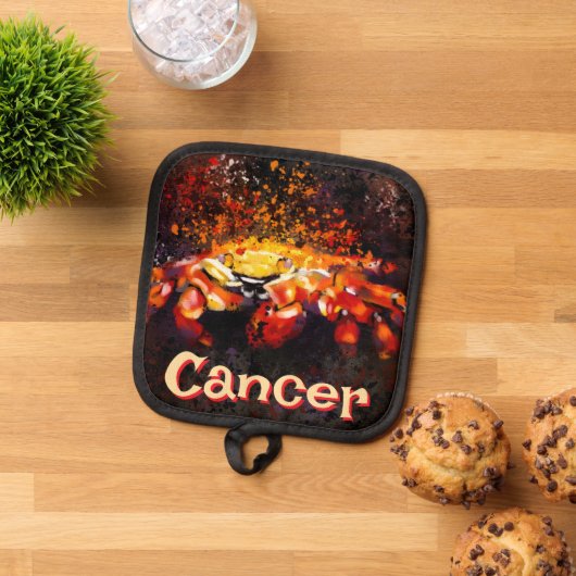 Crab Nautical Coastal Beach Cancer Personalisiert Topflappen (Oben Unten)