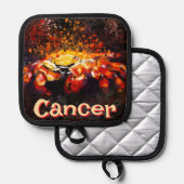 Crab Nautical Coastal Beach Cancer Personalisiert Topflappen (Vorderseite/Rückseite)