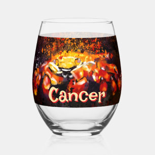 Crab Nautical Coastal Beach Cancer Personalisiert Weinglas Ohne Stiel
