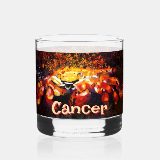 Crab Nautical Coastal Beach Cancer Personalisiert Whiskyglas (Vorderseite)
