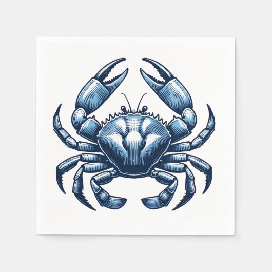 Crab Nautical Paper Napkins Serviette (Vorderseite)