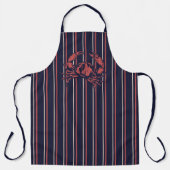 Crab Navy Blue and Red Stripe Fisherman Schürze (Vorderseite)
