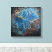 Crab Nebula Space Art Canvas Print Leinwanddruck (Insitu (Holzboden))