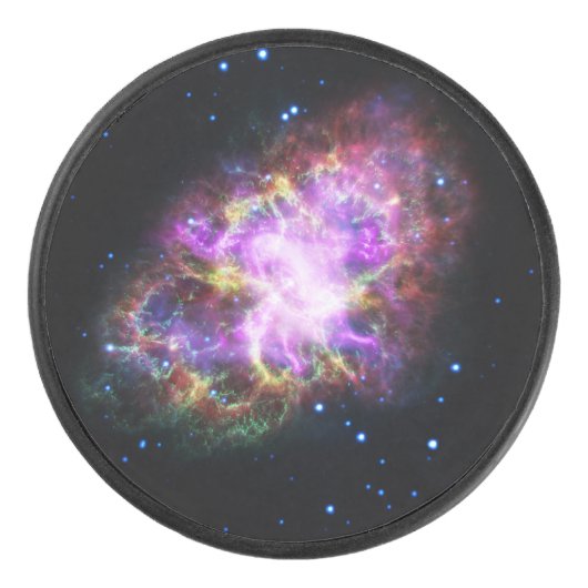 Crab Nebula Supernova Remnant Hubble Composite Eishockey Puck (Vorderseite)