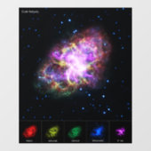 Crab Nebula Supernova Remnant Hubble Composite Fensteraufkleber (Blatt)