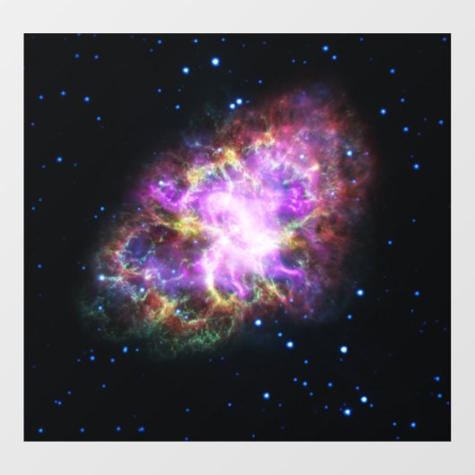 Crab Nebula Supernova Remnant Hubble Composite Fensteraufkleber (Blatt)