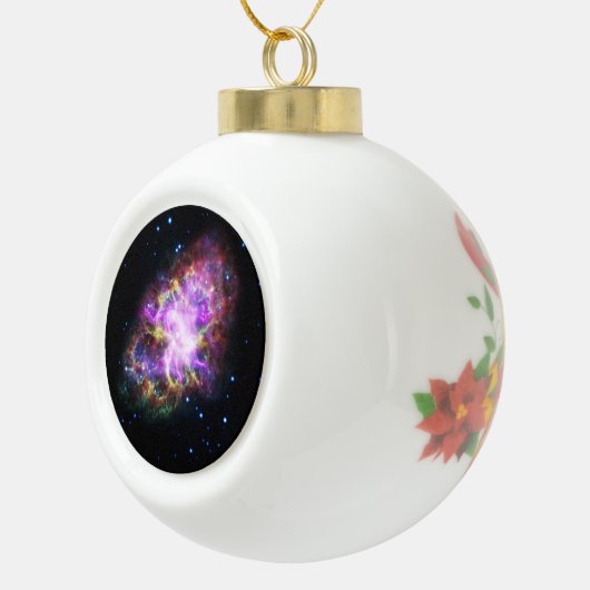 Crab Nebula Supernova Remnant Hubble Composite Keramik Kugel-Ornament (Rechts)