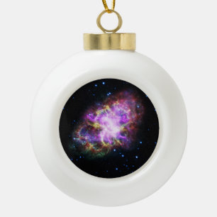 Crab Nebula Supernova Remnant Hubble Composite Keramik Kugel-Ornament