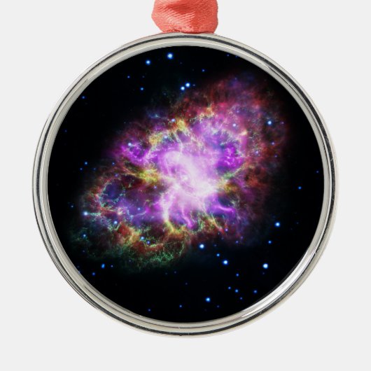 Crab Nebula Supernova Remnant Hubble Composite Ornament Aus Metall (Vorne)