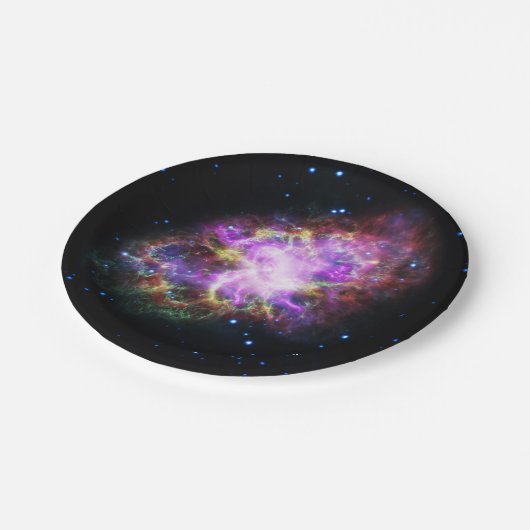 Crab Nebula Supernova Remnant Hubble Composite Pappteller (Schrägansicht)