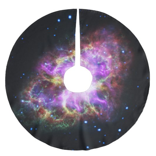 Crab Nebula Supernova Remnant Hubble Composite Polyester Weihnachtsbaumdecke (Vorderseite)