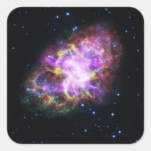 Crab Nebula Supernova Remnant Hubble Composite Quadratischer Aufkleber (Vorderseite)