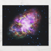 Crab Nebula Supernova Remnant Hubble Composite Schaumweinetikett (Einzelnes Label)