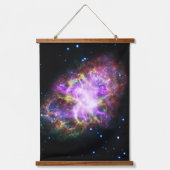Crab Nebula Supernova Remnant Hubble Composite Wandteppich Mit Holzrahmen (Vorderseite)