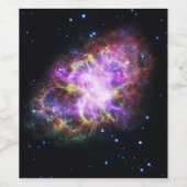 Crab Nebula Supernova Remnant Hubble Composite Weinetikett (Einzelnes Label)